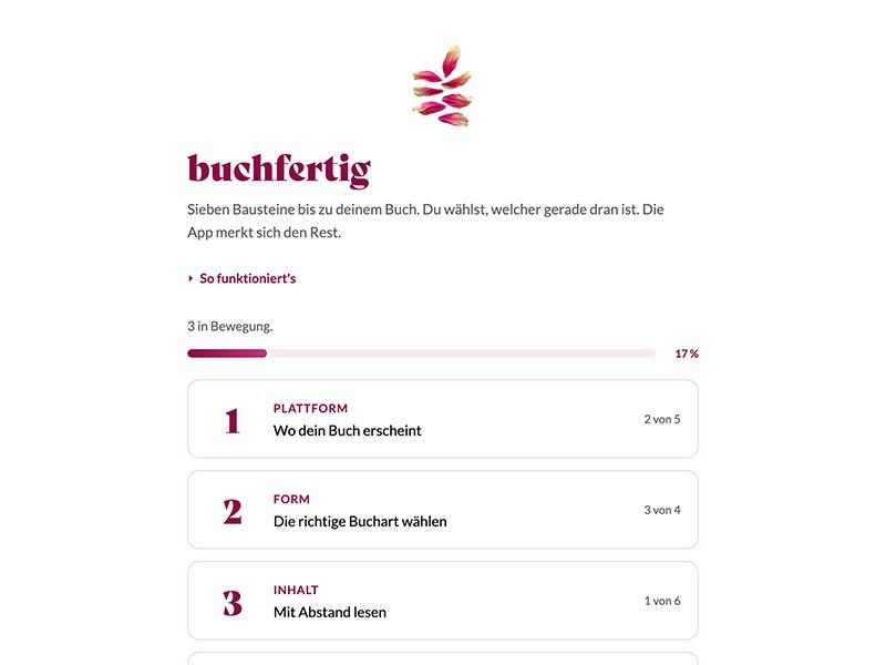 Web-App »buchfertig« Start