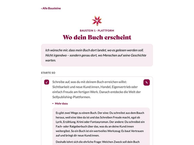 Jana Schlosser – Selfpublishing Web-App „buchfertig« Wissen